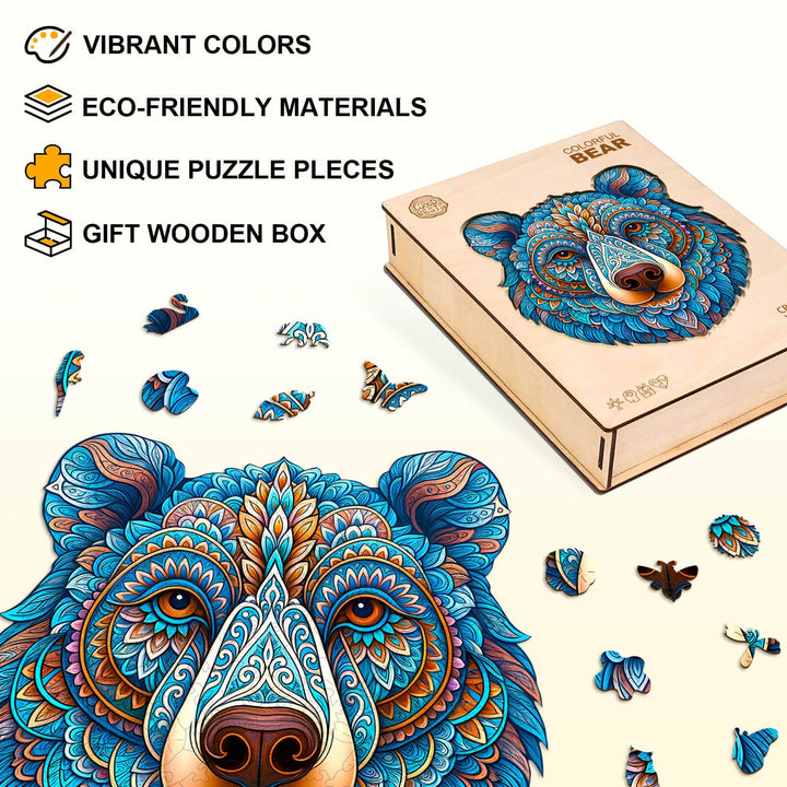 Colorful bear Wooden Jigsaw Puzzle