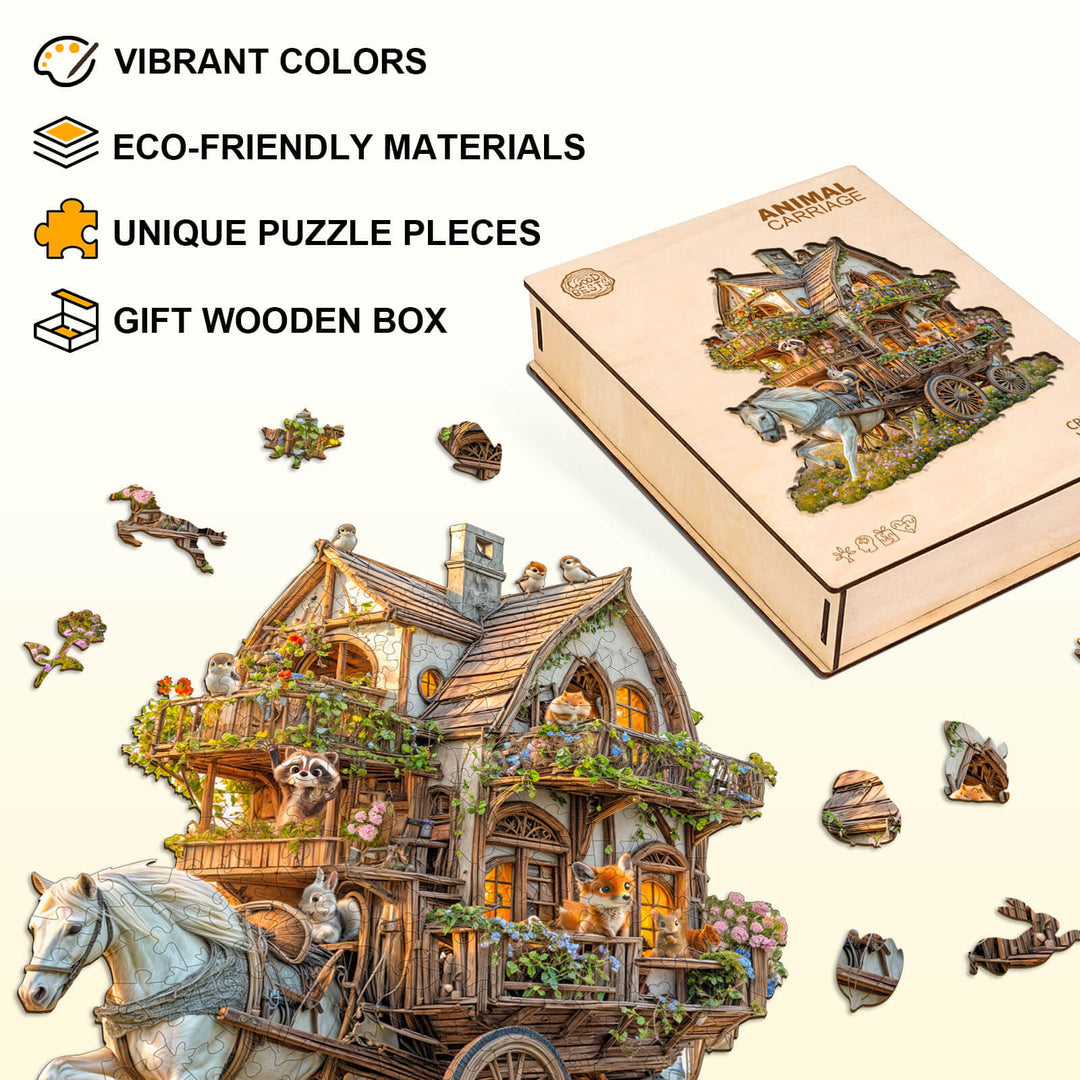 Animal carriage Wooden Jigsaw Puzzle