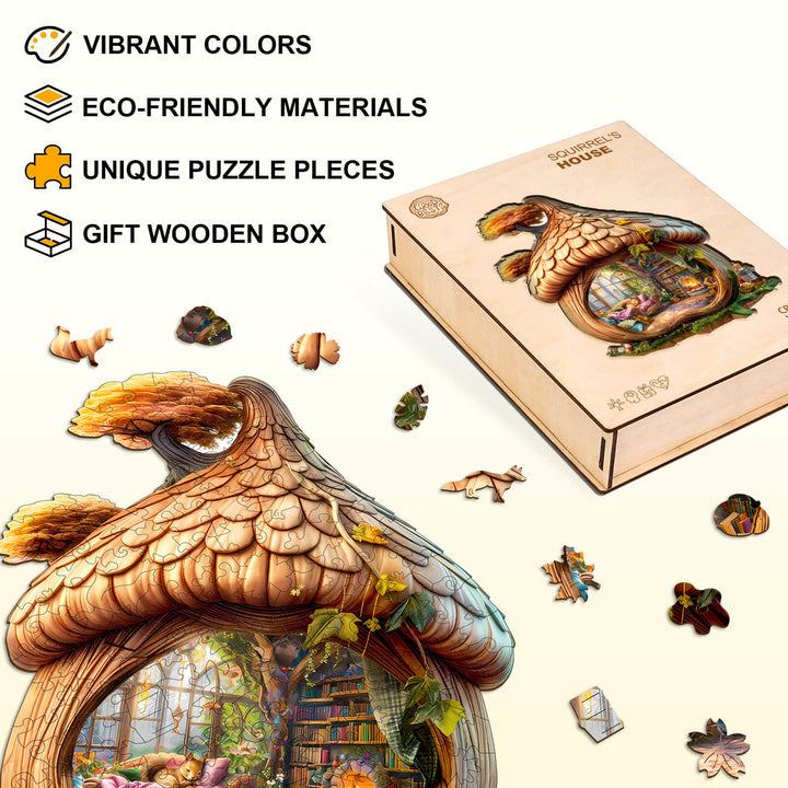 Squirrel's House Wooden Jigsaw Puzzle