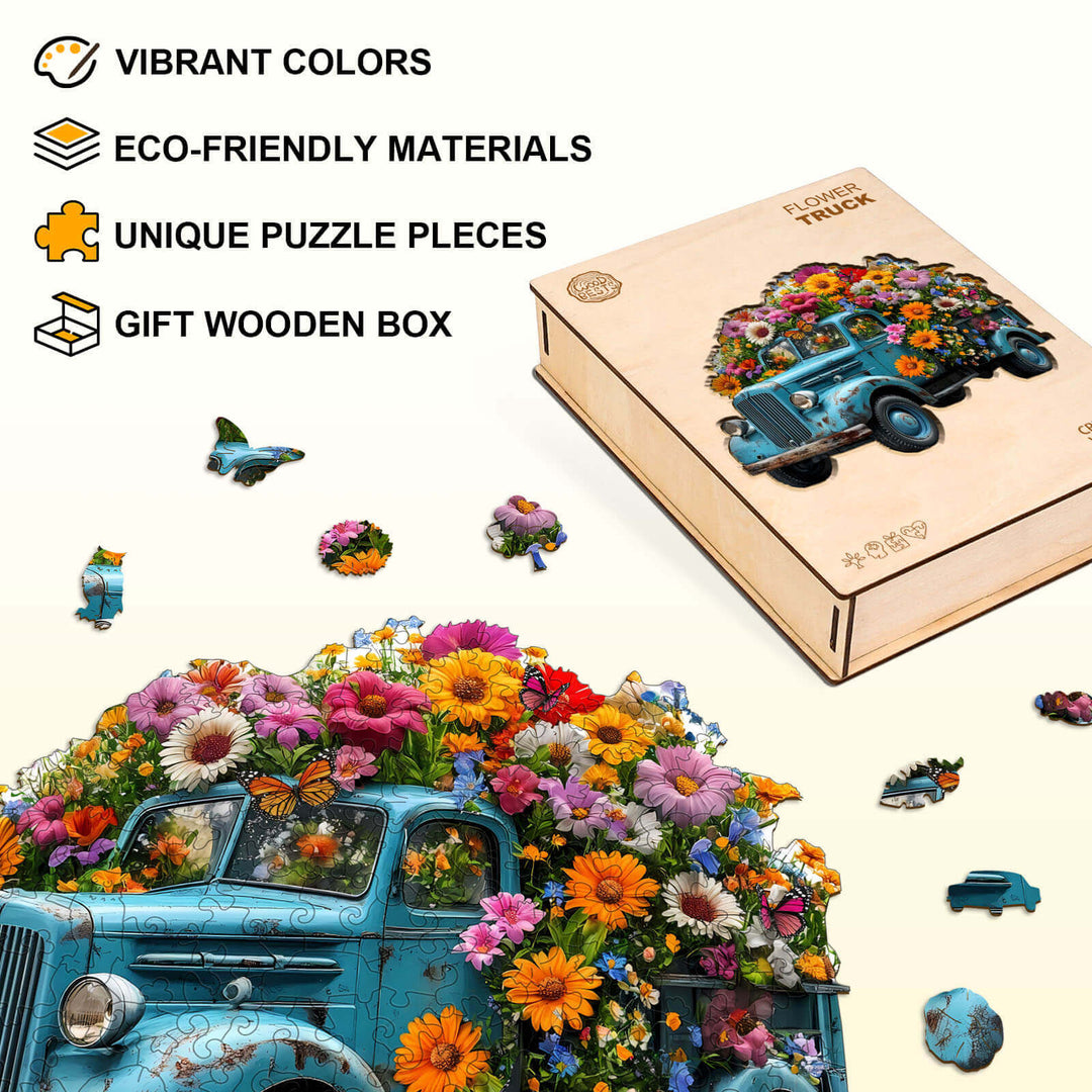 Flower Truck Wooden Jigsaw Puzzle