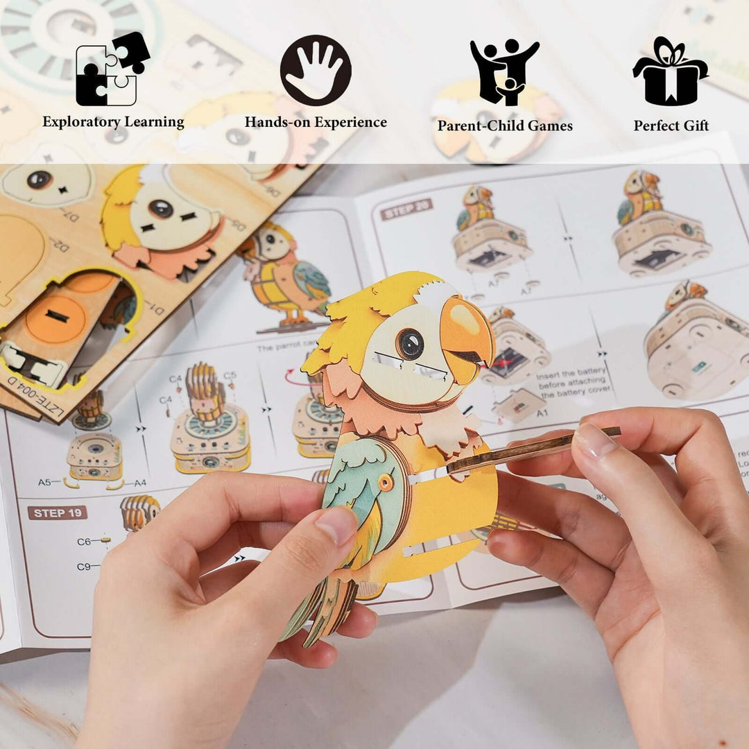 Cute Parrot - STEM Wooden DIY Recorder Kit for Kids