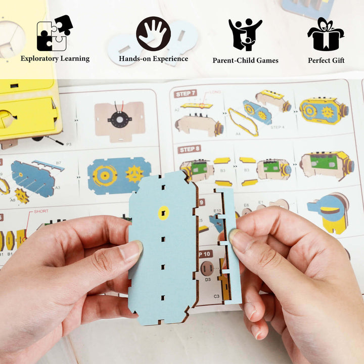 Sleeping Robot - STEM Wooden DIY Recorder Kit for Kids