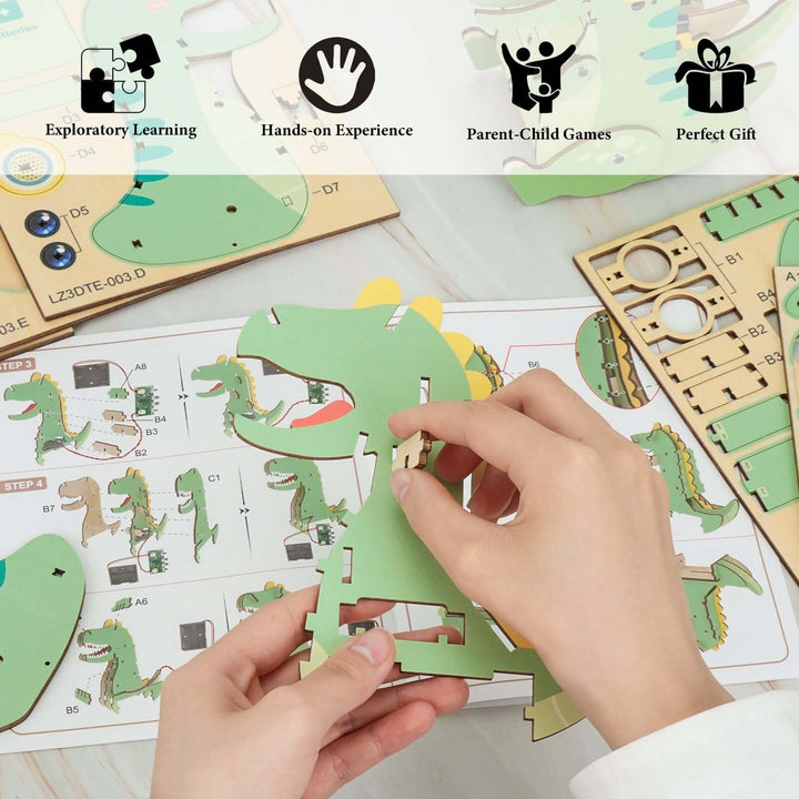 Baby T-Rex Dinosaur - STEM Wooden DIY Recorder Kit for Kids
