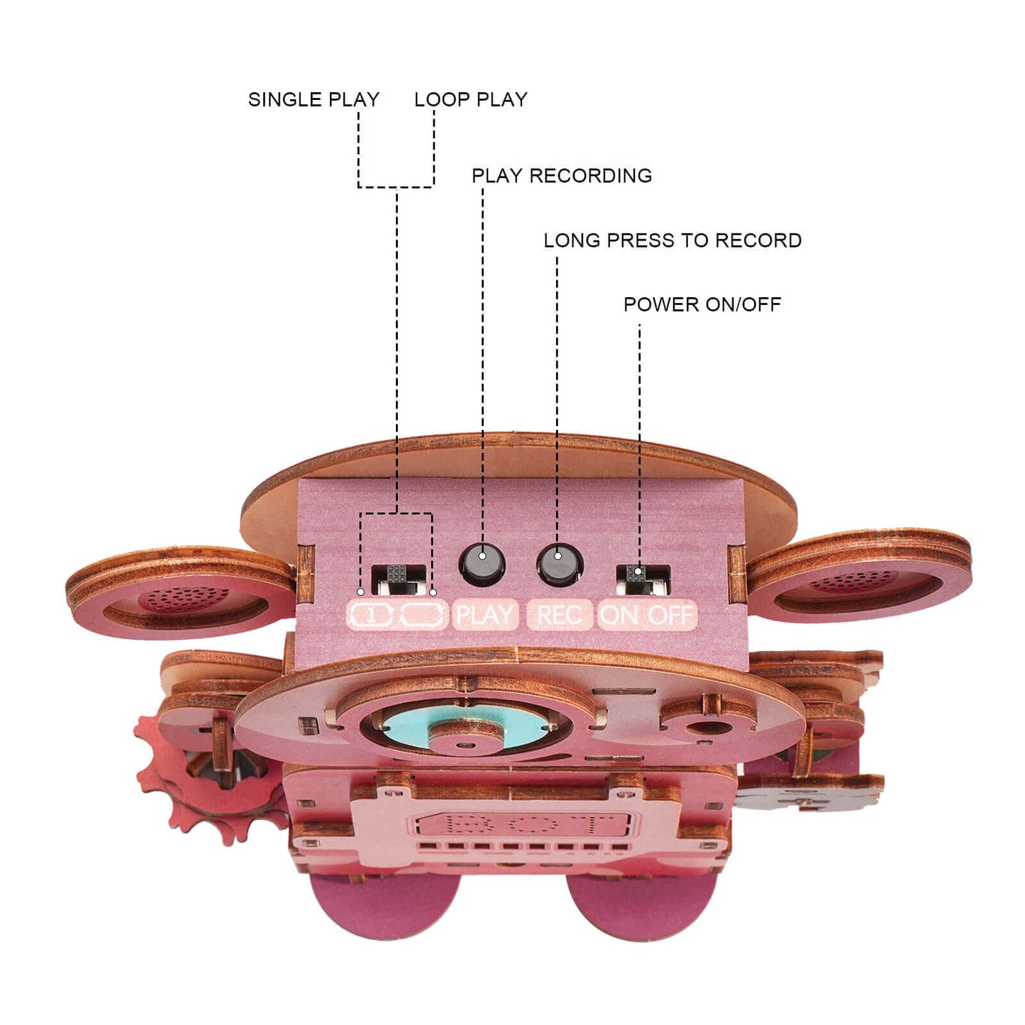Benny Bear Robot - STEM Wooden DIY Recorder Kit for Kids