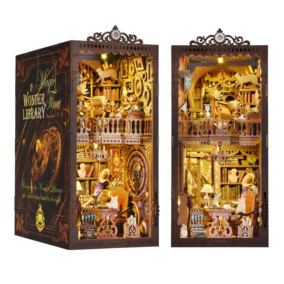 Wander Library - DIY Book Nook Kit,3D Wooden Puzzle