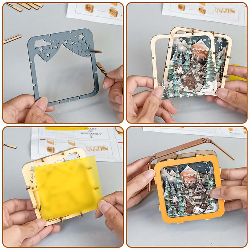 3D Wooden Puzzle Night Light, DIY kits for adults