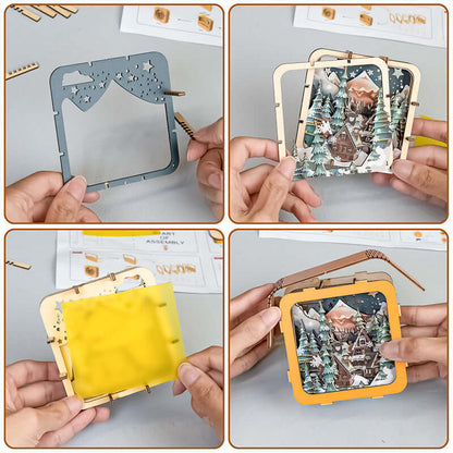 3D Wooden Puzzle Night Light, DIY kits for adults