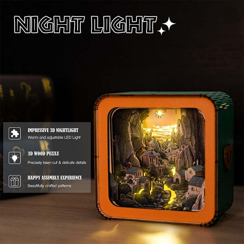 Valley Village  - 3D Wooden Puzzle Night Light Kit