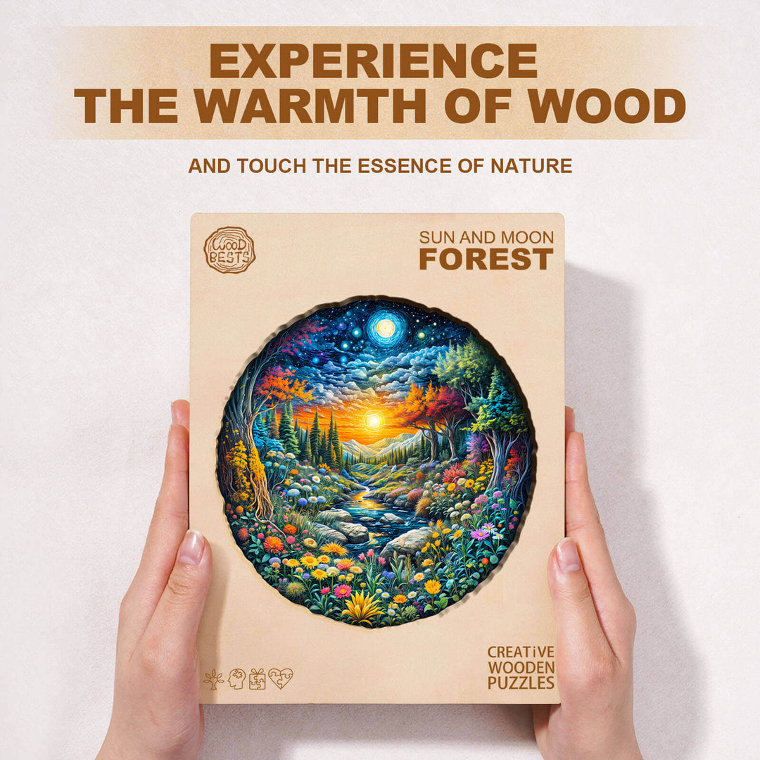 Sun and Moon Forest Wooden Jigsaw Puzzle