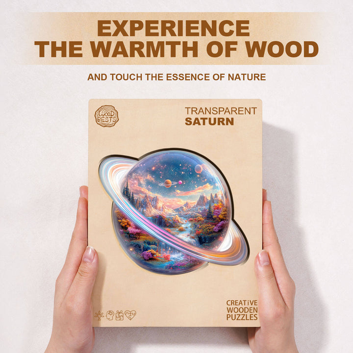 Transparent Saturn Wooden Jigsaw Puzzle