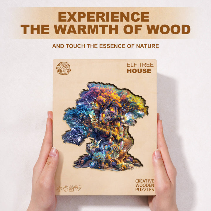 Elf Tree House Wooden Jigsaw Puzzle