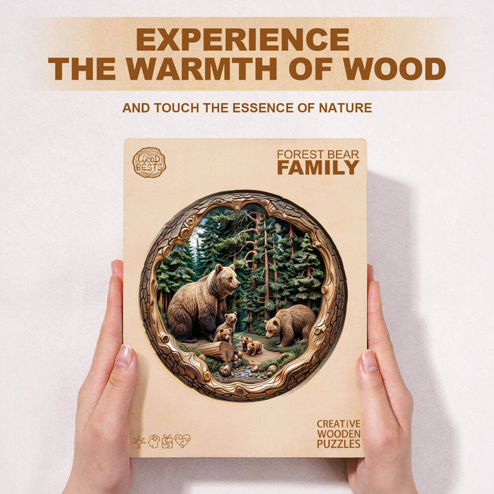 Forest Bear Family Wooden Jigsaw Puzzle