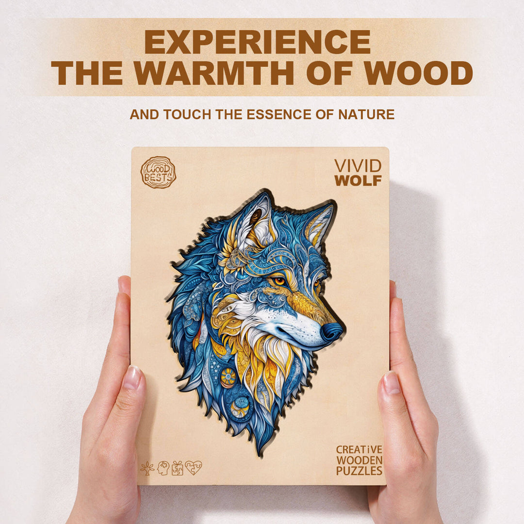 Vivid wolf Wooden Jigsaw Puzzle