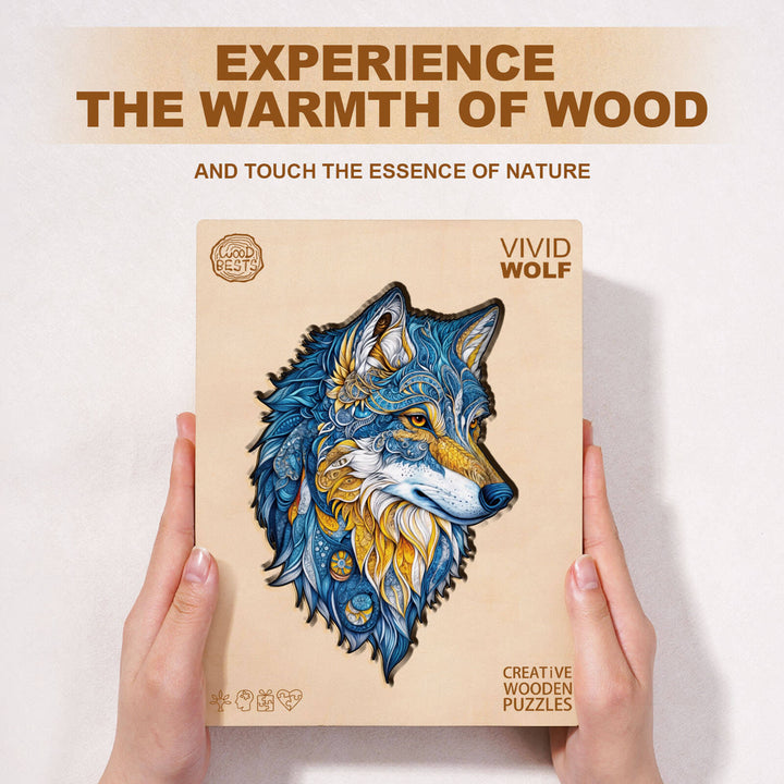 Vivid wolf Wooden Jigsaw Puzzle