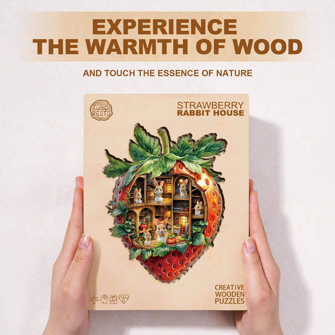 Strawberry Rabbit House Wooden Jigsaw Puzzle