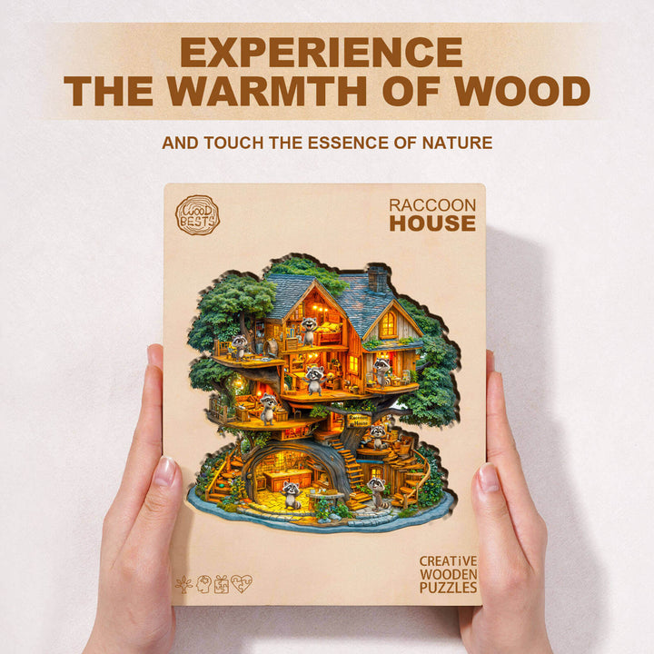 Raccoon House Wooden Jigsaw Puzzle