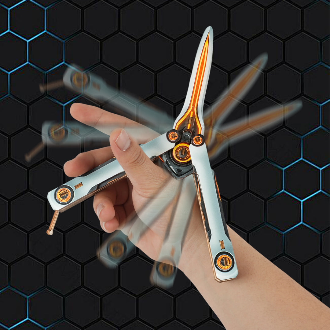 DIY Wooden Balisong Butterfly Knife & Karambit Claw Knife 3D Puzzle Kit, Cosplay Game Weapon Model Assembly Toy, Safe Wooden Trainer Fidget Knife for Collection & Stress Relief