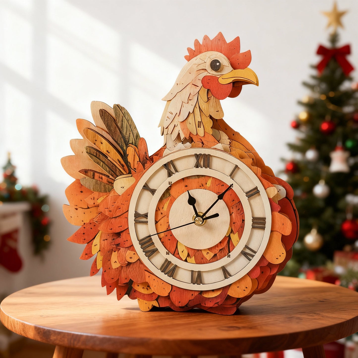 Cluck & Tick Hen 3D Wooden Puzzle Clock, Gift  for DIY Lovers, Home Decor