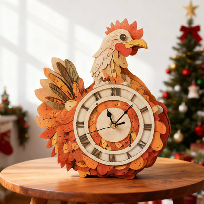Cluck & Tick Hen 3D Wooden Puzzle Clock, Gift  for DIY Lovers, Home Decor