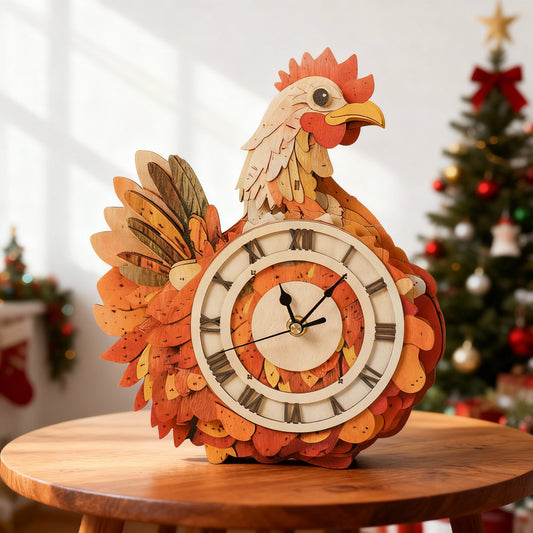 Cluck & Tick Hen 3D Wooden Puzzle Clock, Gift  for DIY Lovers, Home Decor