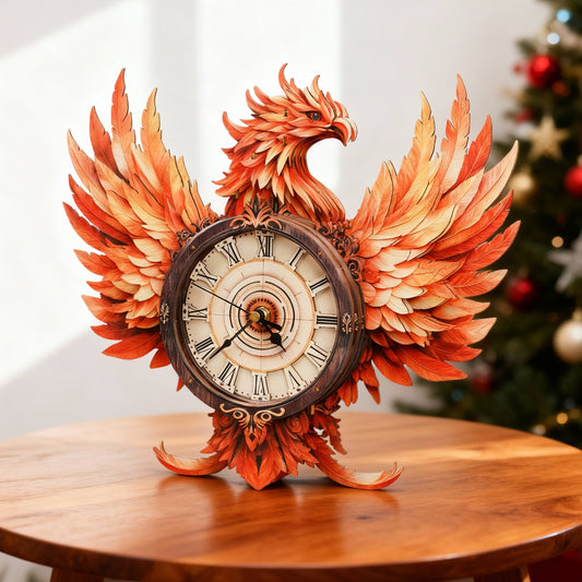 Feuerphönix 3D-Holzpuzzle-Uhr, Bastelset