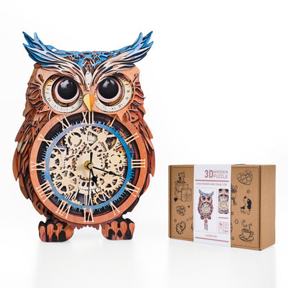 Hibou – Horloge en bois à faire soi-même, kit de bricolage puzzle 3D