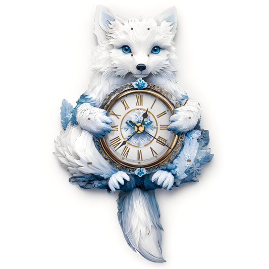 Arctic Fox 3D-Holzpuzzle-Uhr, Bastelset