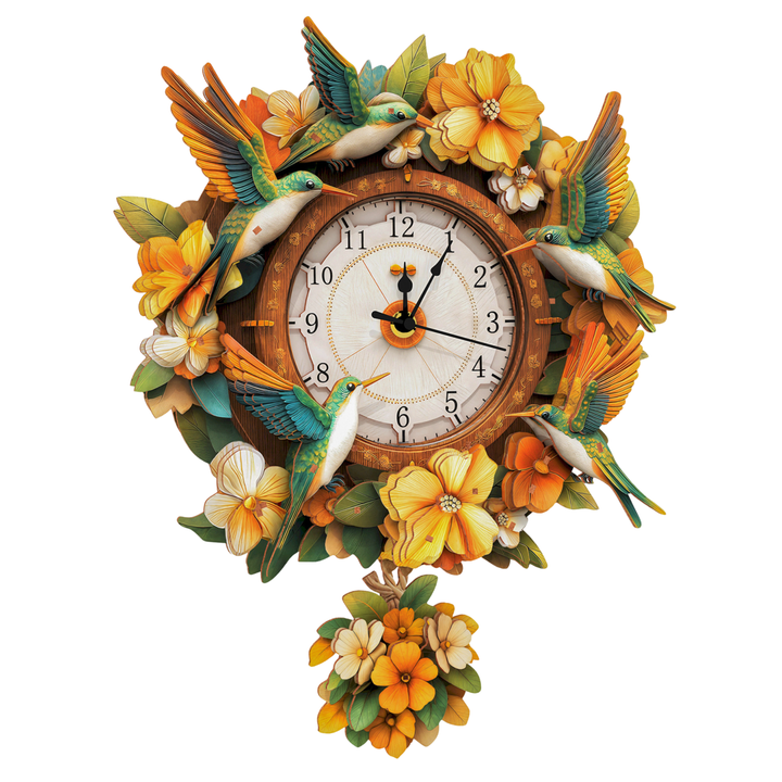 Garden Wingbeats DIY Wooden Clock, 3D Puzzle Craft Kit