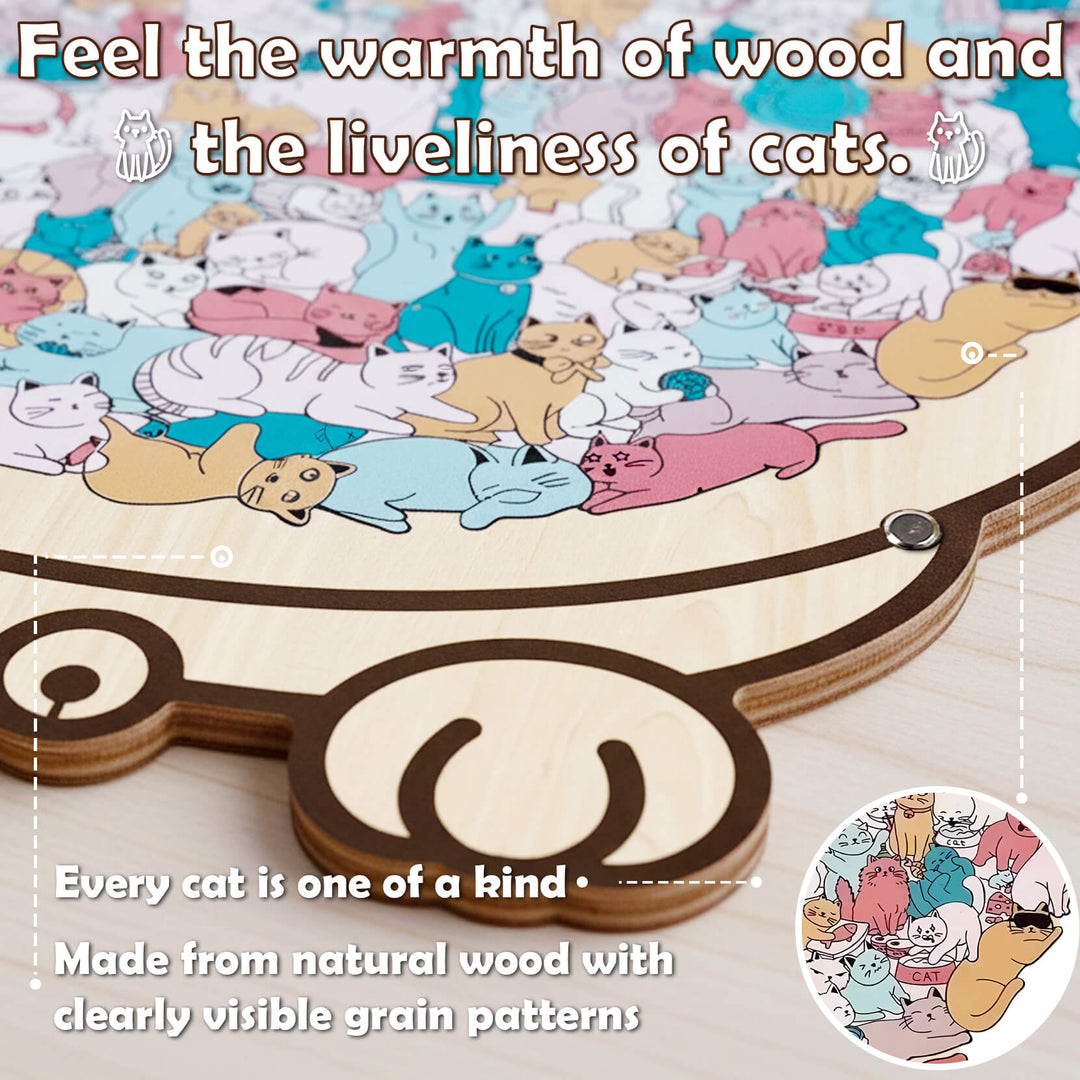 Colorful Cat/Dog Shaped Wooden Jigsaw Puzzle