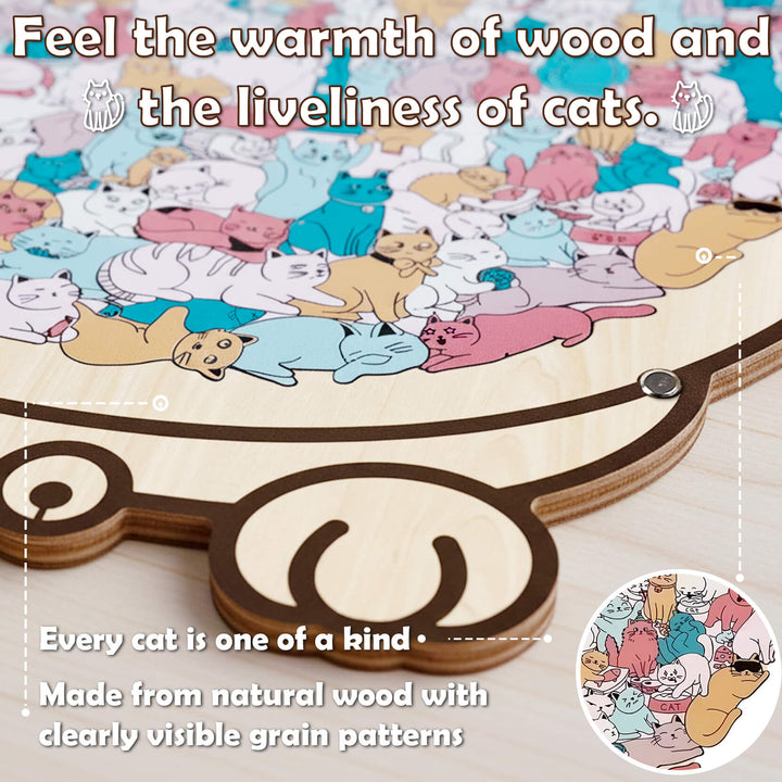 Colorful Cat/Dog Shaped Wooden Jigsaw Puzzle