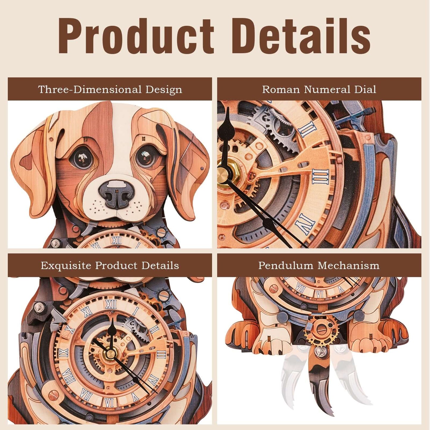 DIY Wooden Clock, 3D Puzzle Craft Kit
