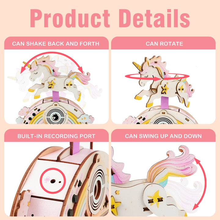 Strolling Unicorn - STEM Wooden DIY Recorder Kit for Kids