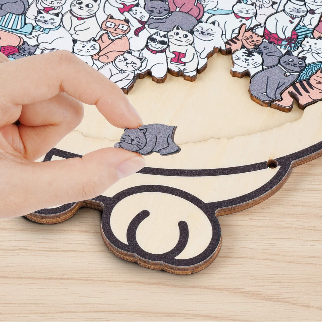 Colorful Cat/Dog Shaped Wooden Jigsaw Puzzle