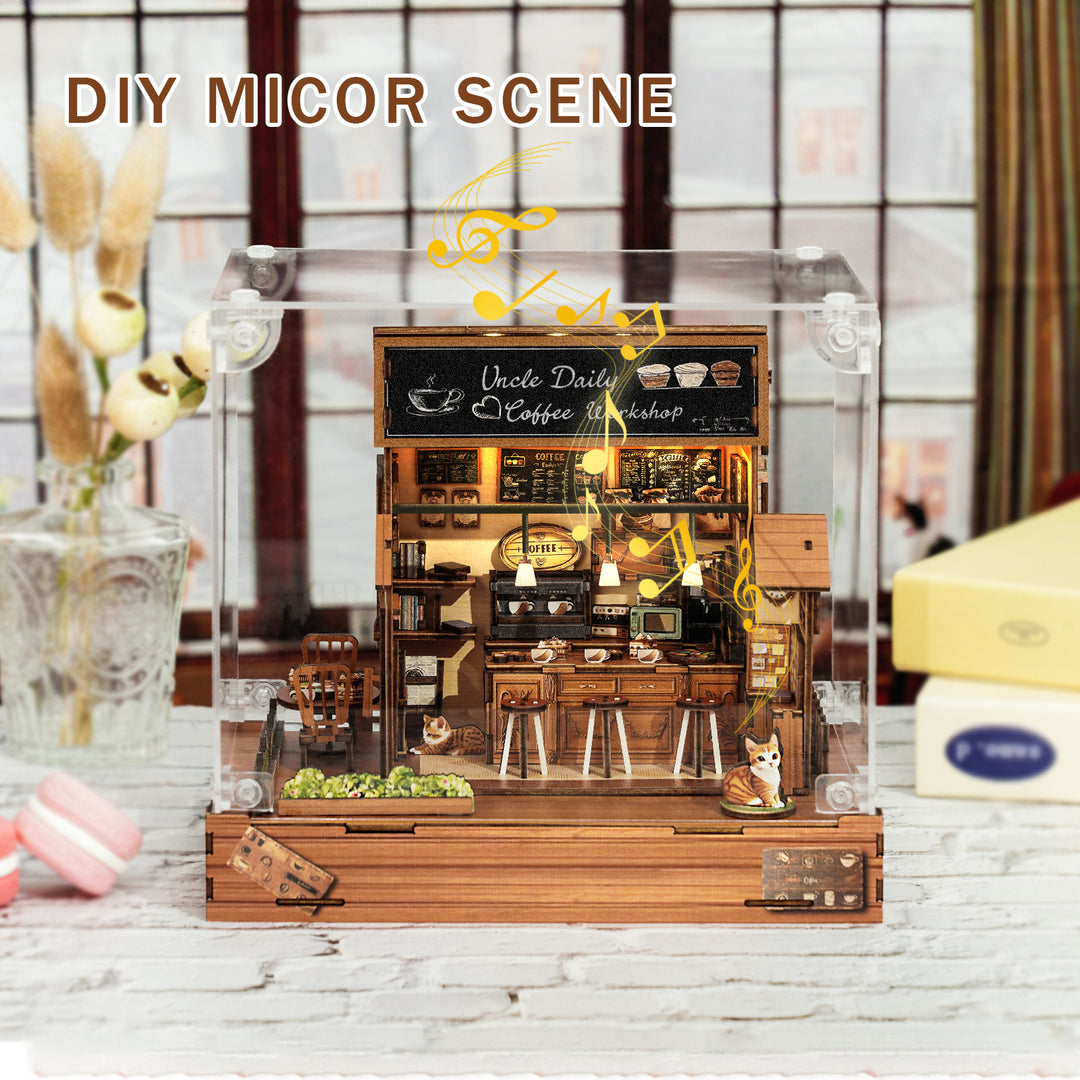 Coffee Workshop – DIY Miniature House, 3D Wooden Puzzle