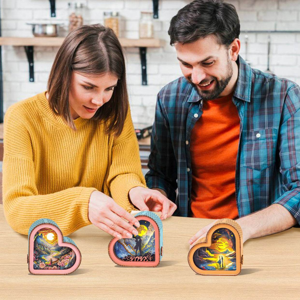 3D Wooden Puzzle Night Light, DIY kits for adults