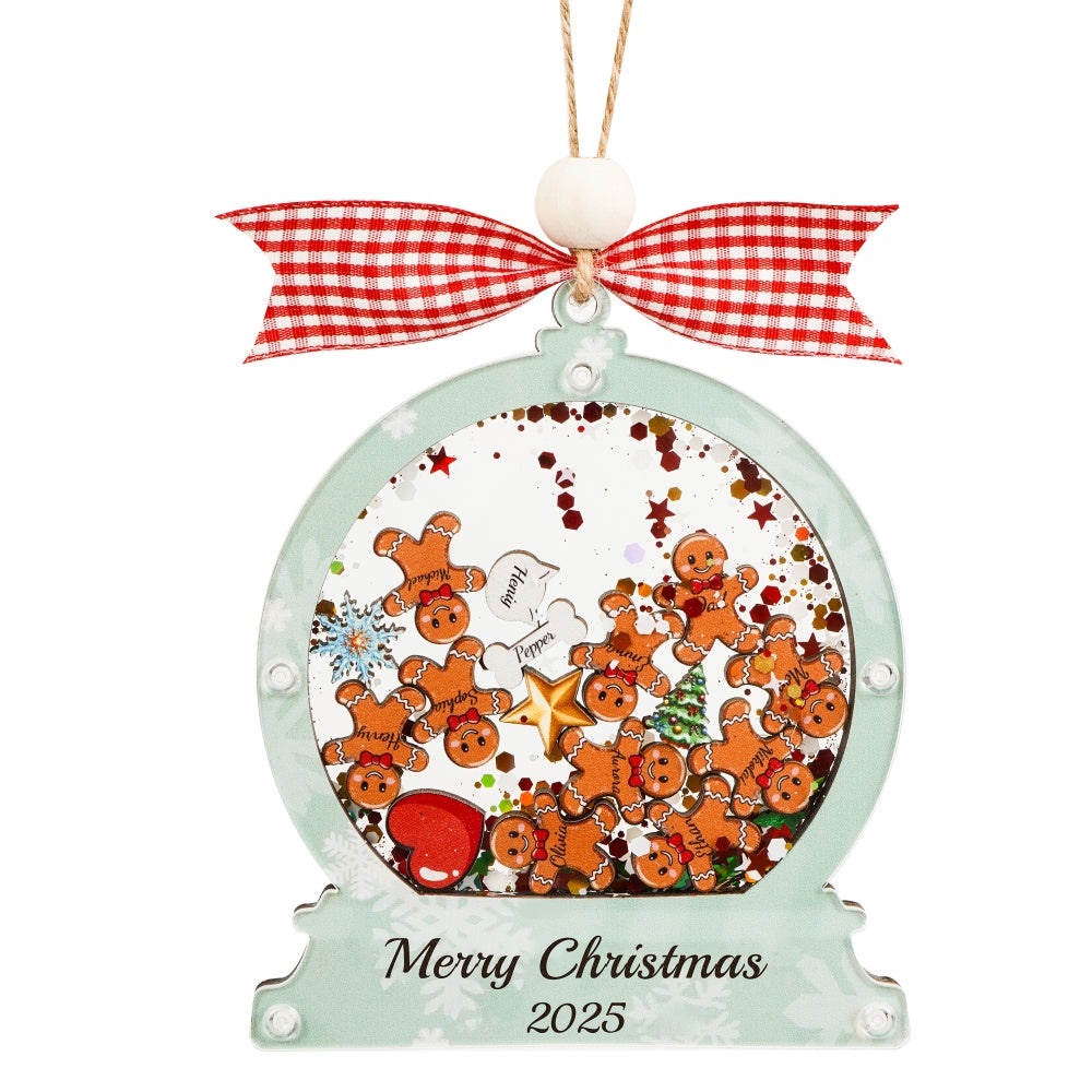 Christmas Snow Globe Ornament - Gingerbread Man