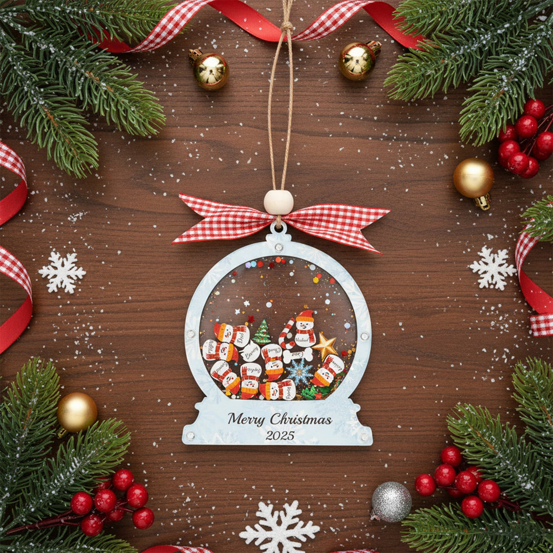 Christmas Snow Globe Ornament - Snow Man