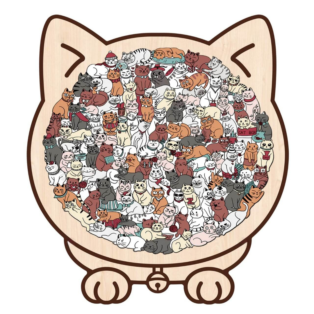 Colorful Cat/Dog Shaped Wooden Jigsaw Puzzle