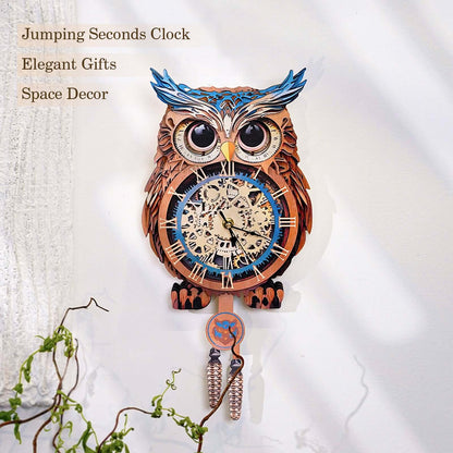 Hibou – Horloge en bois à faire soi-même, kit de bricolage puzzle 3D