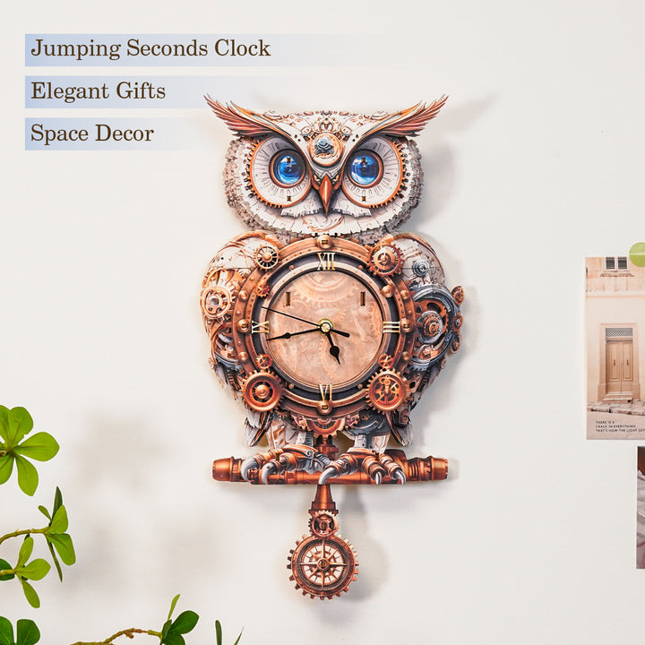 Búho – Reloj de Madera DIY, Kit de Manualidades de Rompecabezas 3D