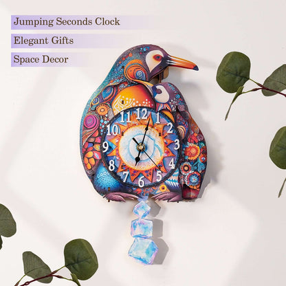 Familia Pingüino – Reloj de Madera DIY, Kit de Manualidades de Rompecabezas 3D