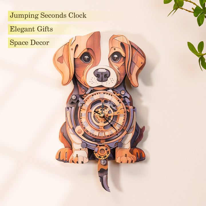 Cute Beagle – DIY Wooden Clock, 3D Puzzle Craft Kit