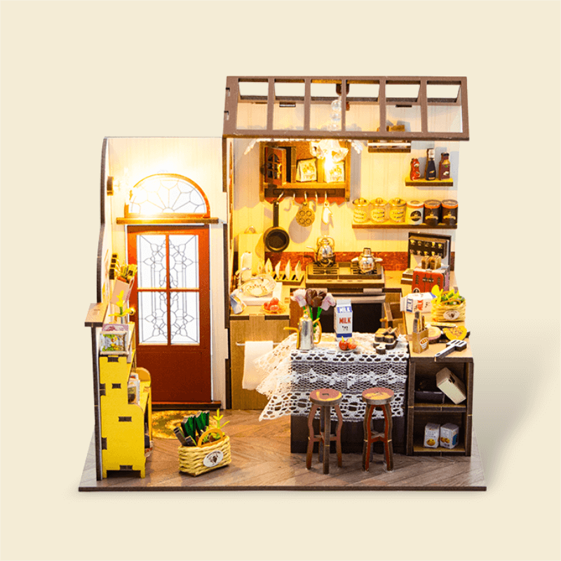 DIY miniature house kit, dollhouse kit for adults