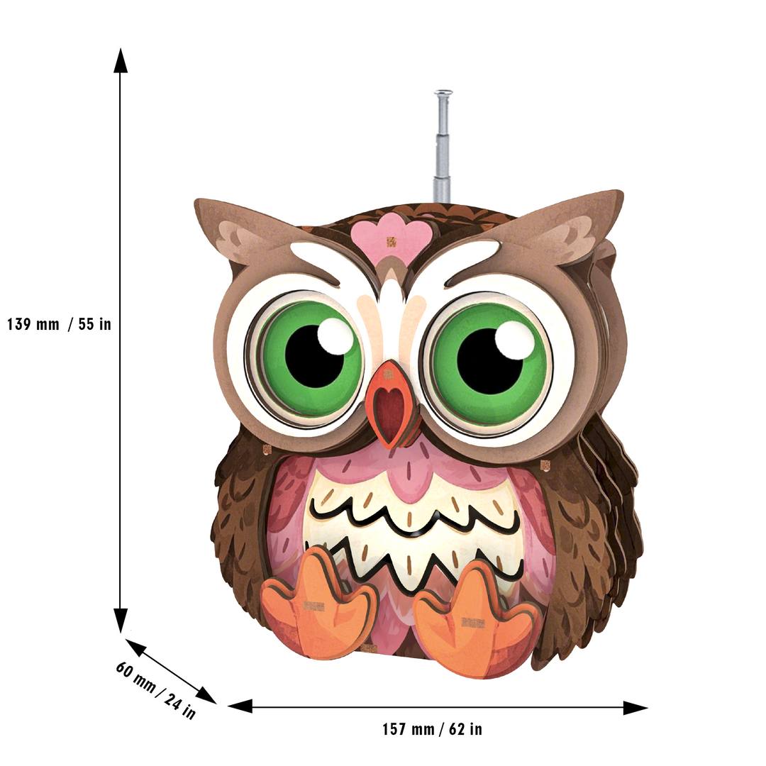 Baby Owl 3D Bluetooth Radio Speaker, STEM Wooden Puzzle Kit