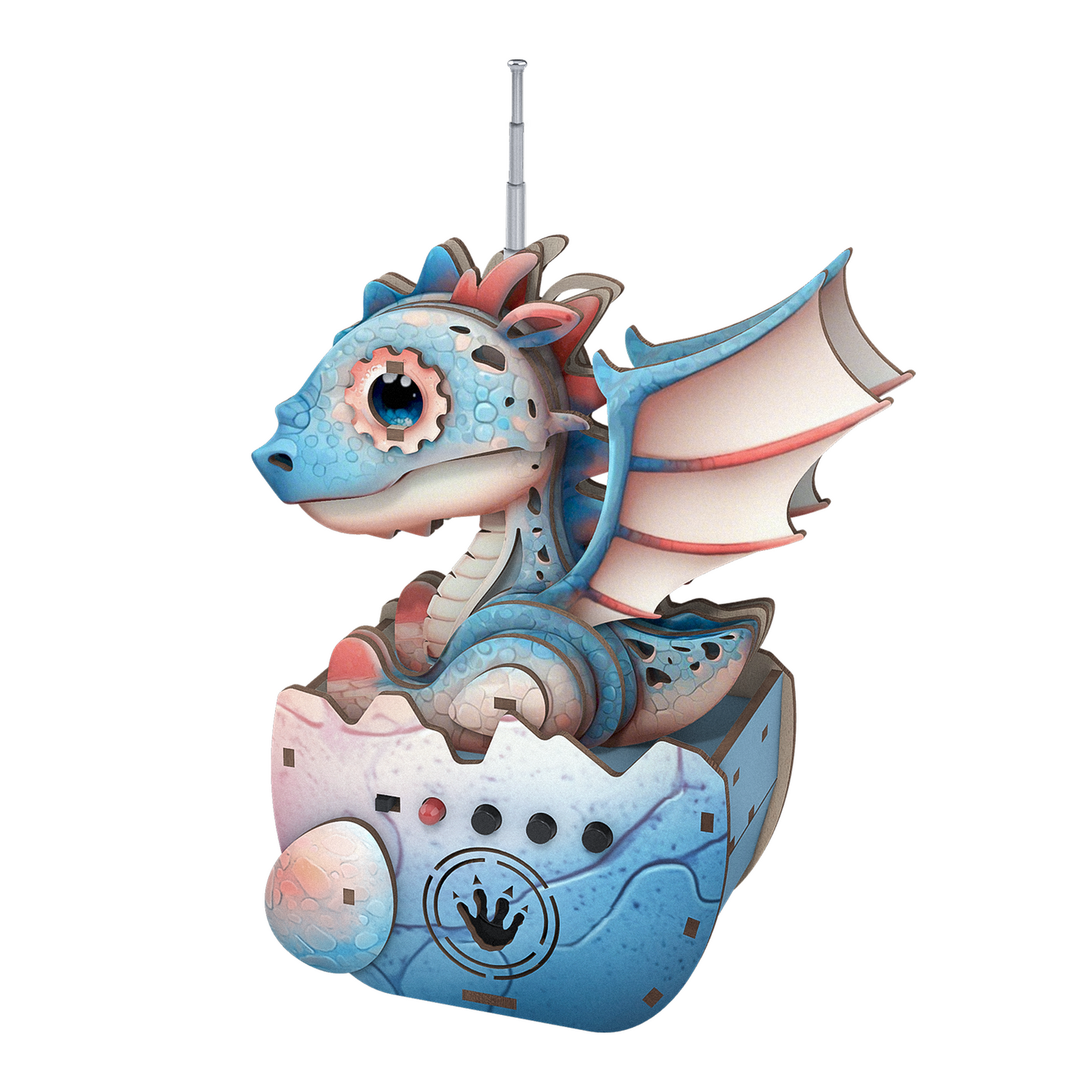Dragon Egg 3D Bluetooth Radio Speaker, STEM Wooden Puzzle Kit