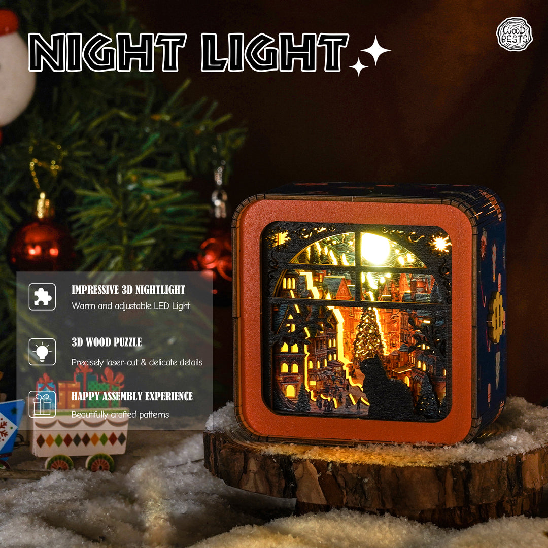Christmas Eve - 3D Wooden Puzzle Night Light