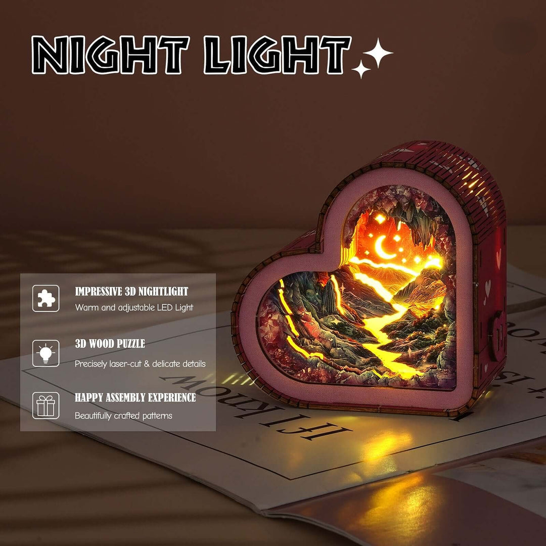 Dreamy Mine Cave - 3D Wooden Puzzle Night Light Kit