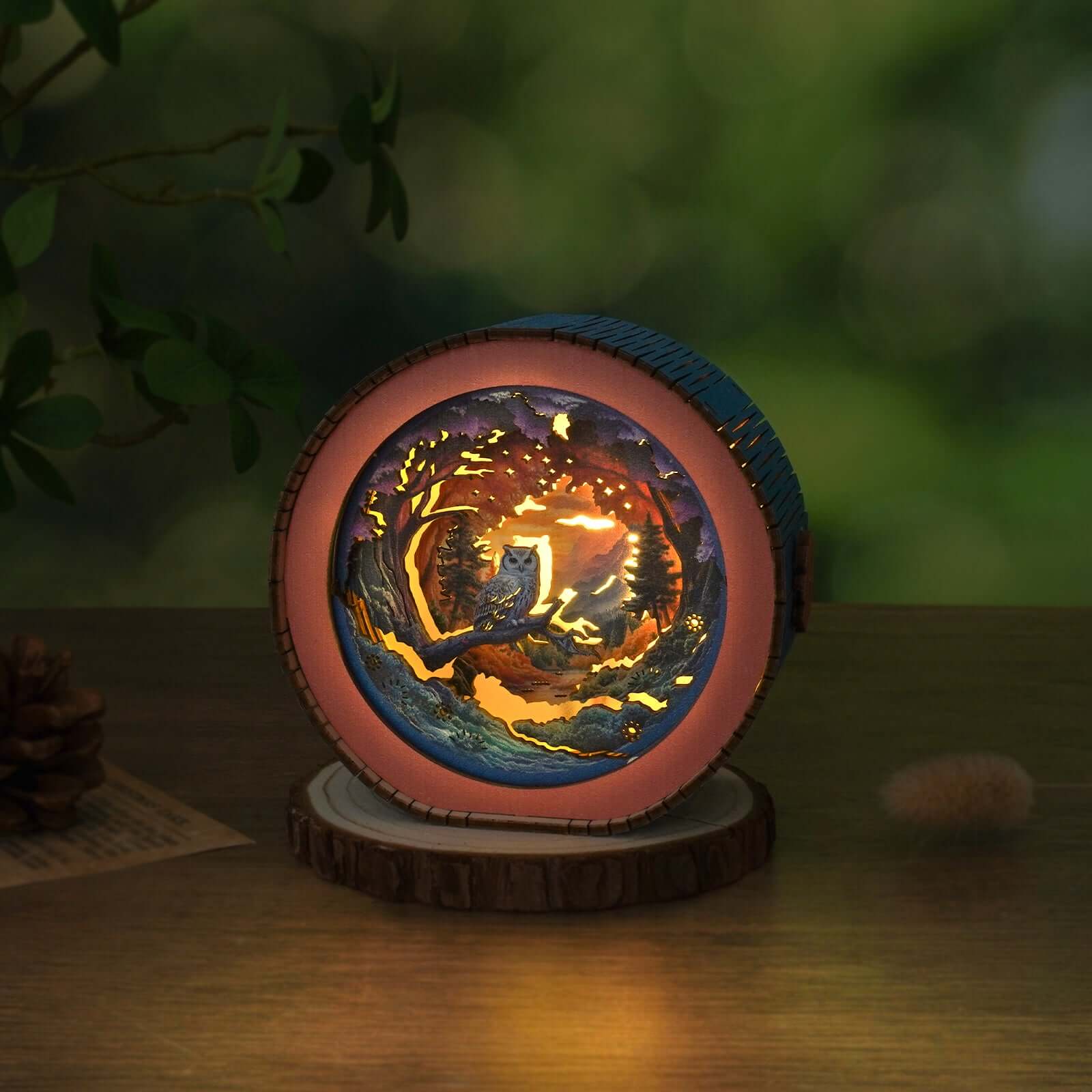 Forest Fantasy Owl - 3D Wooden Puzzle Night Light