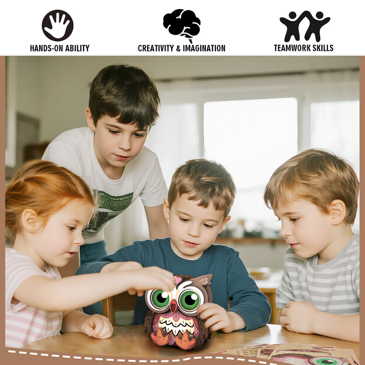 Baby Owl 3D Bluetooth Radio Speaker, STEM Wooden Puzzle Kit
