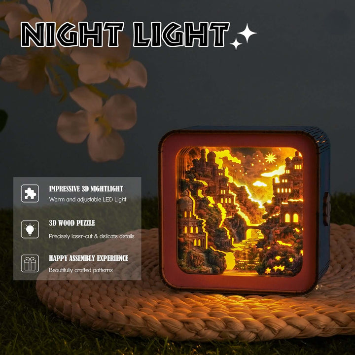 Twilight Castle - 3D Wooden Puzzle Night Light Kit